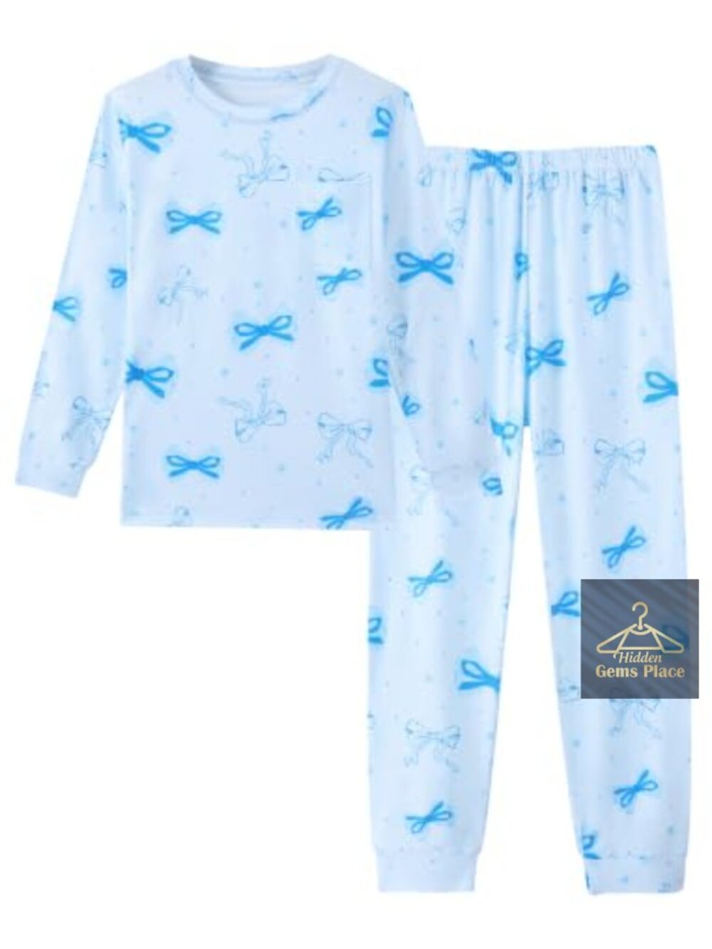 Girls Pajama Set 2Pc Long Sleeve Top & Jogger Pants Soft Stretch Sleepwear